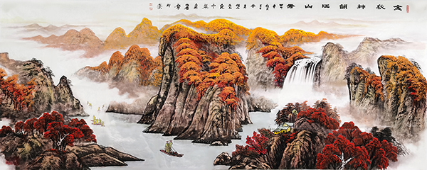 李叔平作品《金秋神韵江山秀》规格：180cmx97cm.jpg