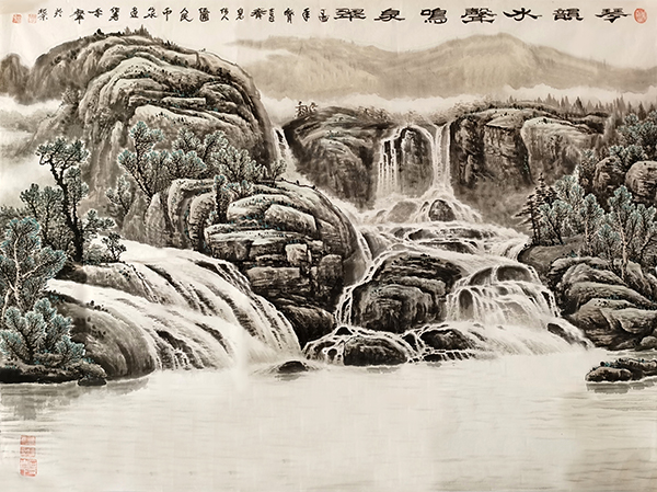 李叔平作品《琴韻水聲鸣泉翠》规格：138cmx70cm.jpg