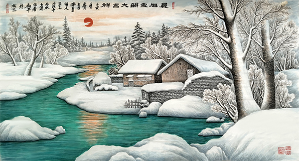 李叔平作品《晨旭雪韻大吉祥》规格138cmx70cm.jpg